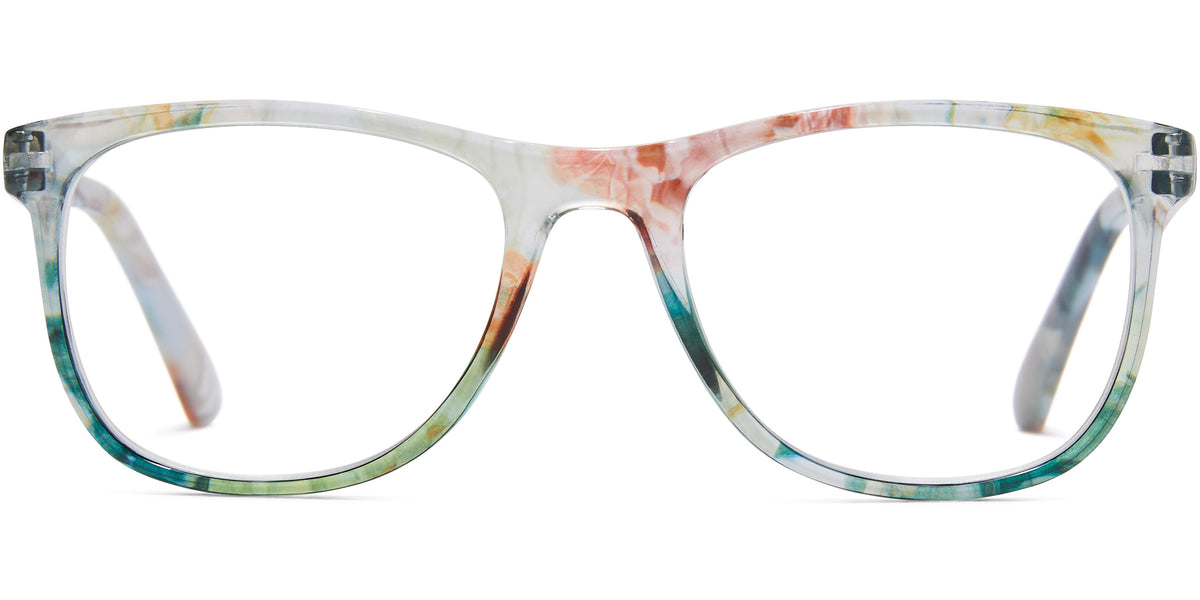 Christine - Green_Floral / 1.25 - Reading Glasses