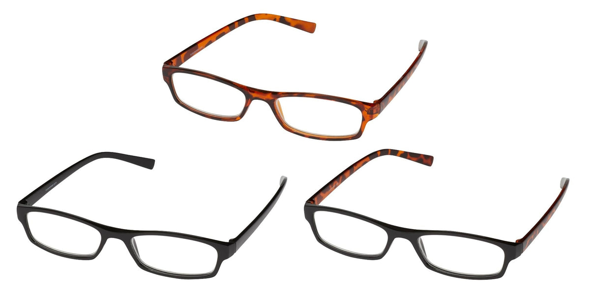 3-Pack Reading Glasses: Tortoise/Black - Reading Glasses