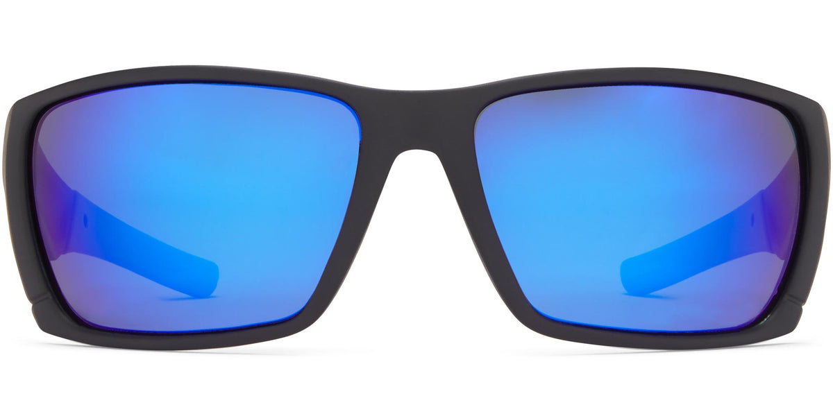 Hook - Matte Black/Gray Lens/Blue Mirror - Polarized Sunglasses