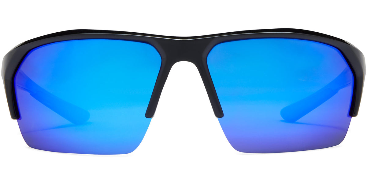 Ranger - Shiny Black/Gray Lens/Blue Mirror - Polarized Sunglasses