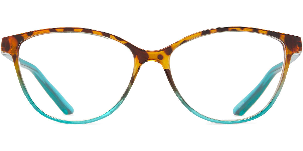 ScreenVision™ - Amelia - Tortoise/Turquoise - Blue Light Glasses - Zero Magnification
