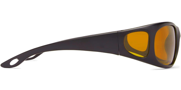 Fisherman Eyewear Grander Sunglasses - Matte Black Frame - Amber Lens