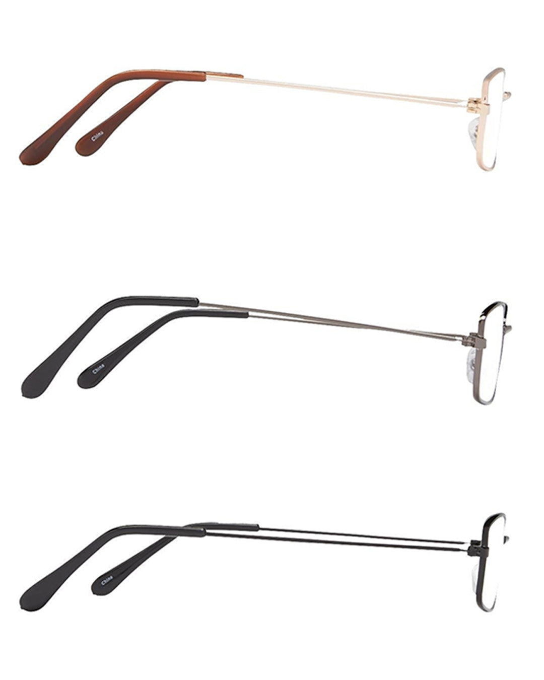 3-Pack Reading Glasses Black/Gold/Gunmetal