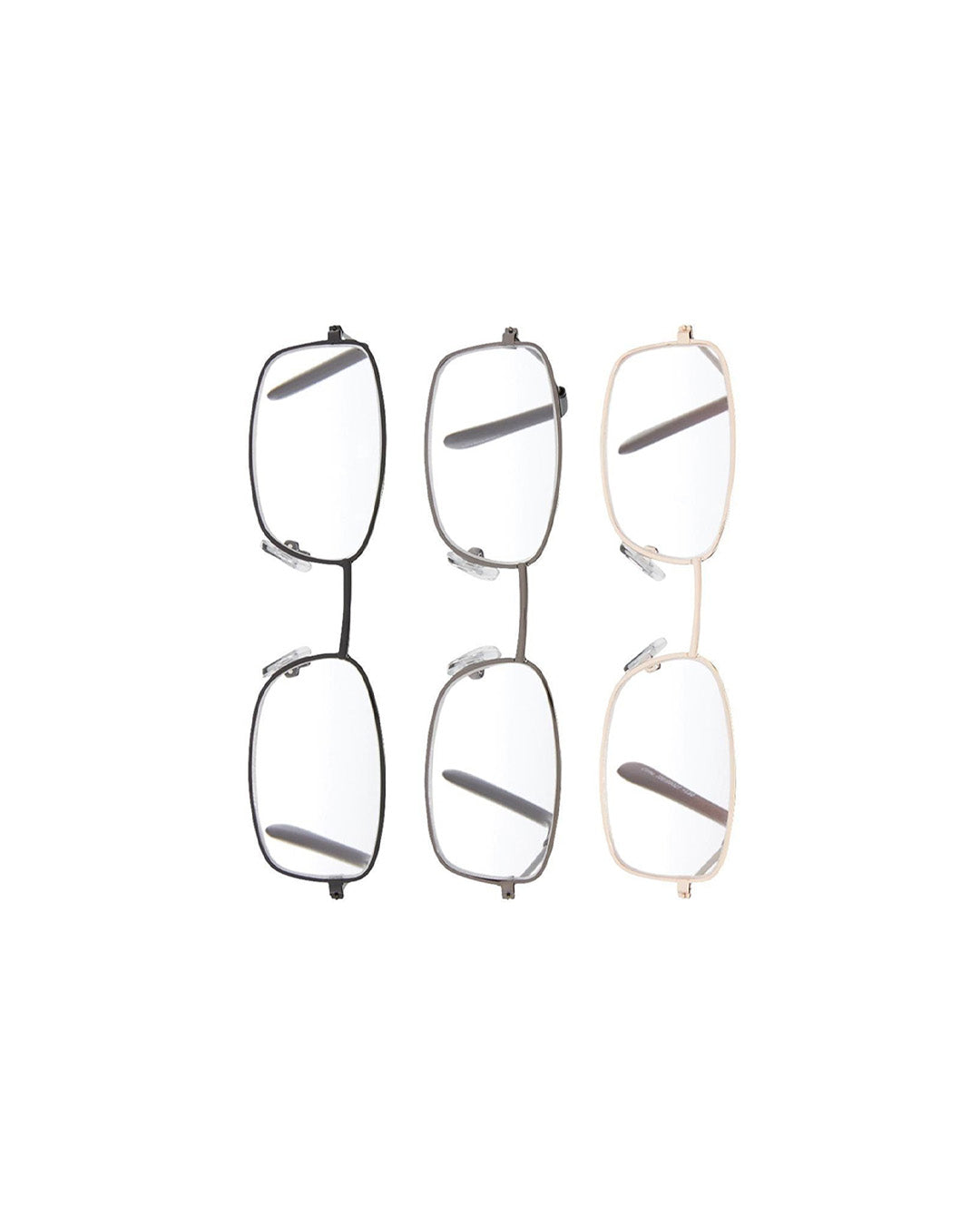 3-Pack Reading Glasses Black/Gold/Gunmetal