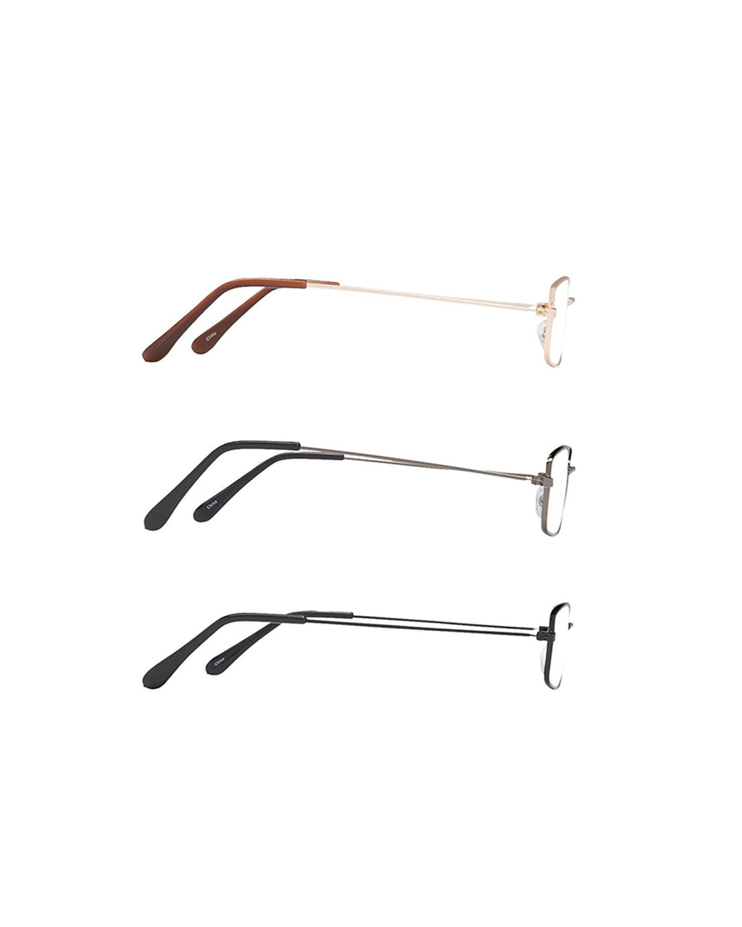 3-Pack Reading Glasses Black/Gold/Gunmetal