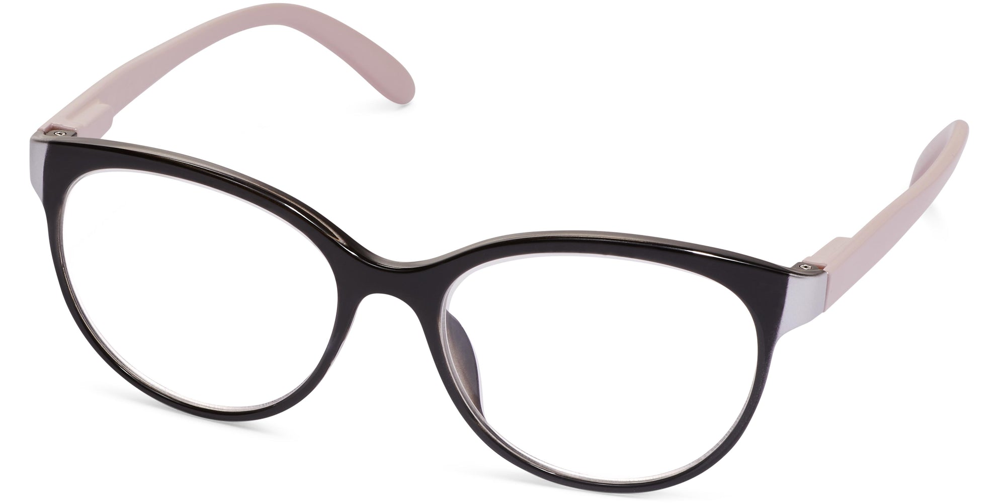 Sally - Black-Pink-Silver / 1.25 - Reading Glasses