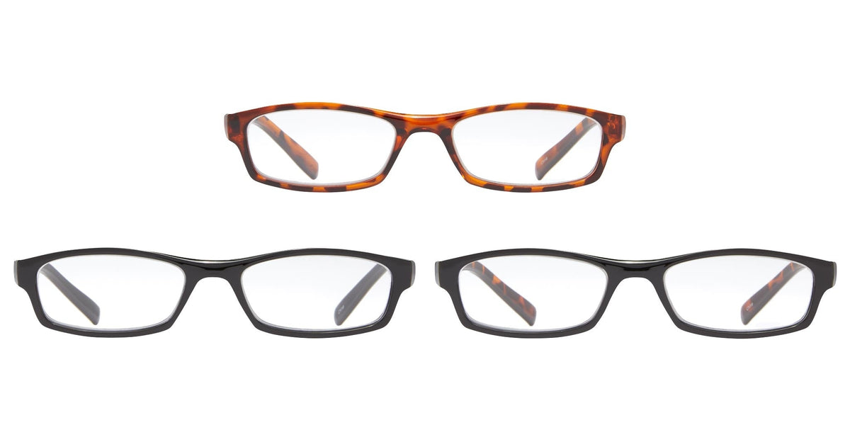 3-Pack Reading Glasses: Tortoise/Black - Tortoise/Black / 1.25 - Reading Glasses