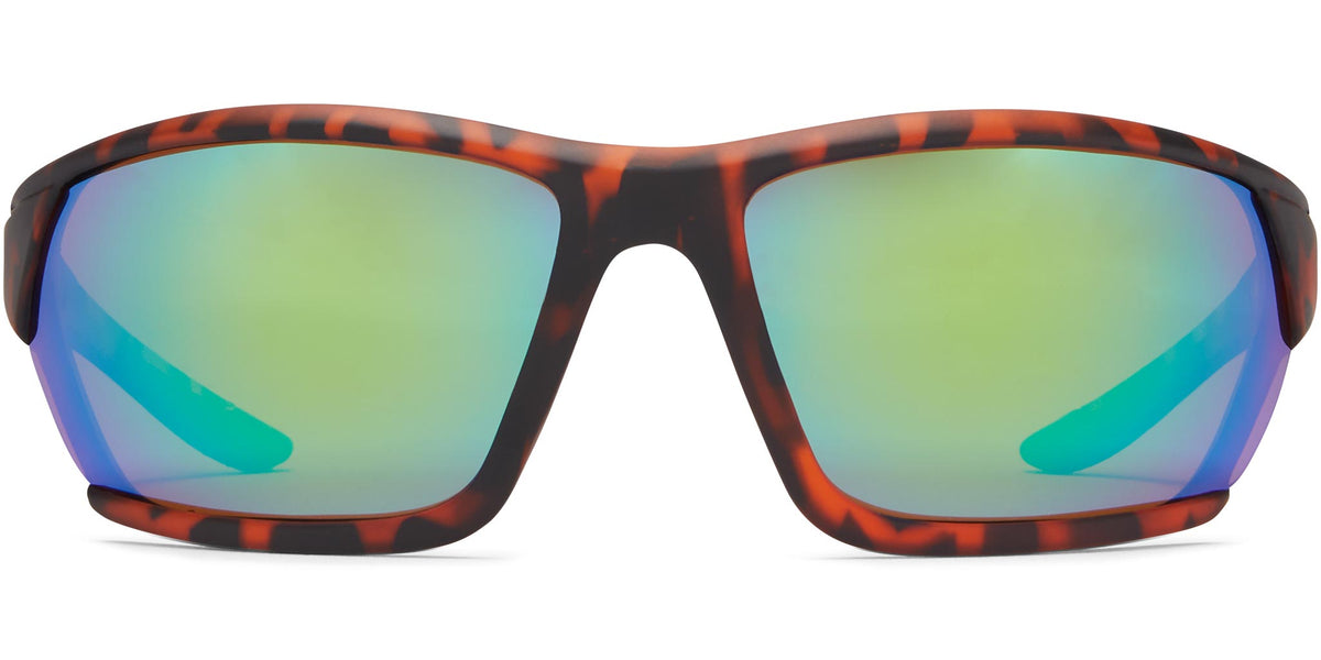 Breeze - Matte Tortoise/Brown Lens/Green Mirror - Polarized Sunglasses