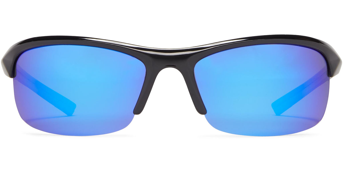 Tern - Shiny Black/Gray Lens/Blue Mirror - Polarized Sunglasses
