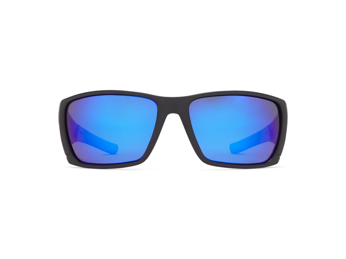 Hook - Matte Black/Gray Lens/Blue Mirror - Polarized Sunglasses