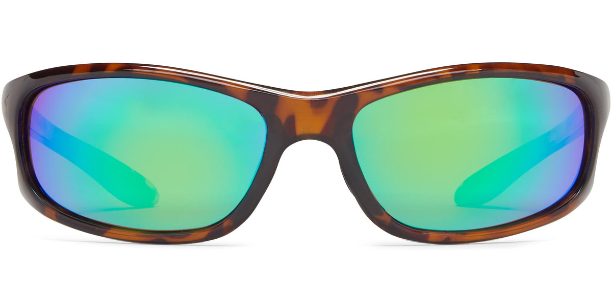 Riptide - Shiny Tortoise/Brown Lens/Green Mirror - Polarized Sunglasses