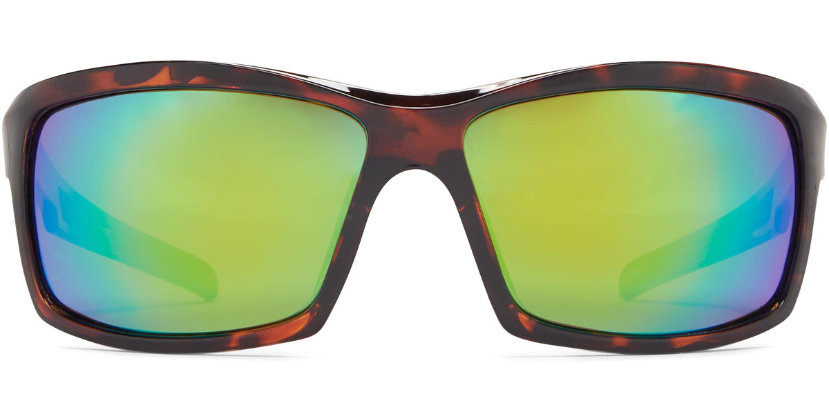 Marsh - Shiny Tortoise/Brown Lens/Green Mirror - Polarized Sunglasses