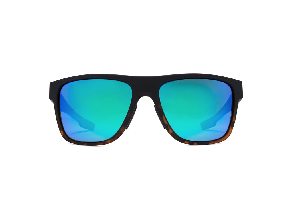 Cover - Matte Black Tortoise Fade/Gray Lens/Blue Mirror - Polarized Sunglasses