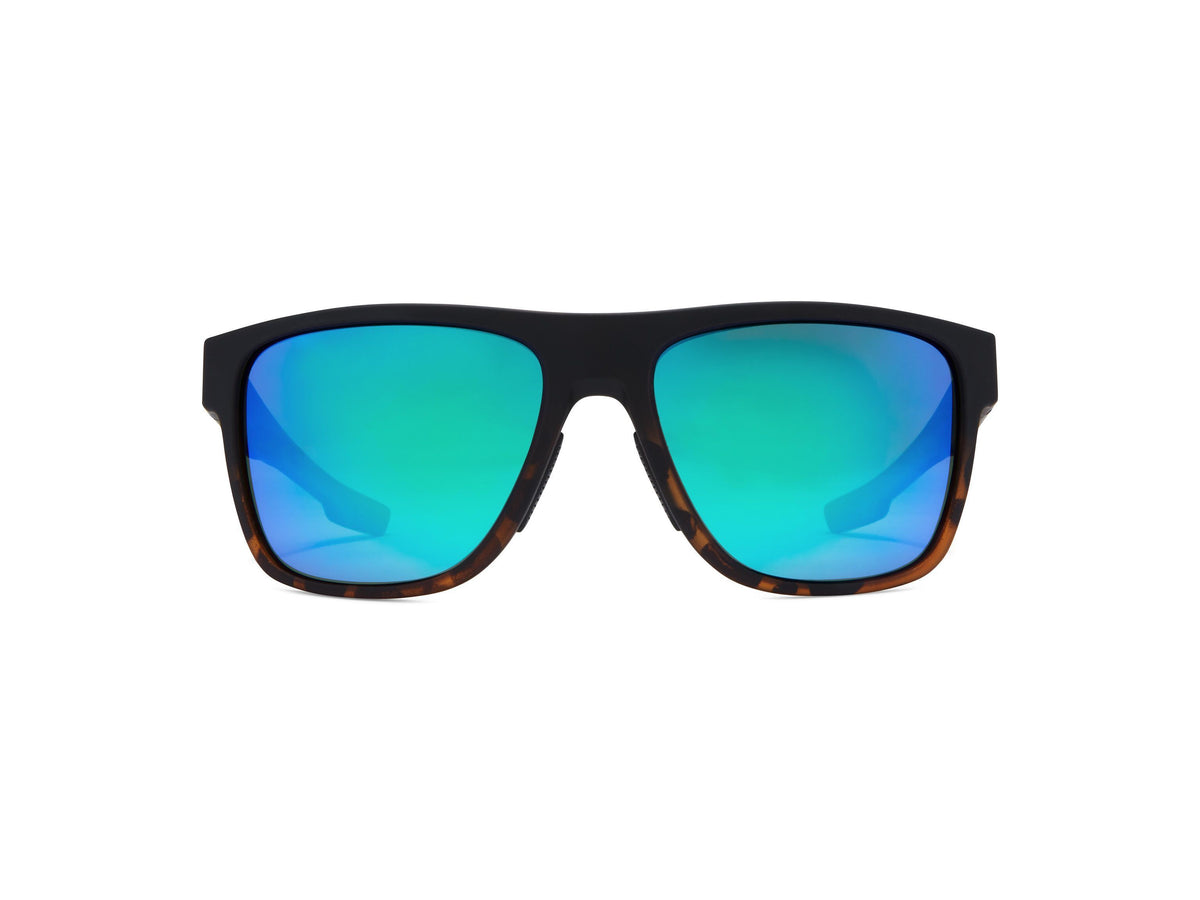 Cover - Matte Black Tortoise Fade/Gray Lens/Blue Mirror - Polarized Sunglasses