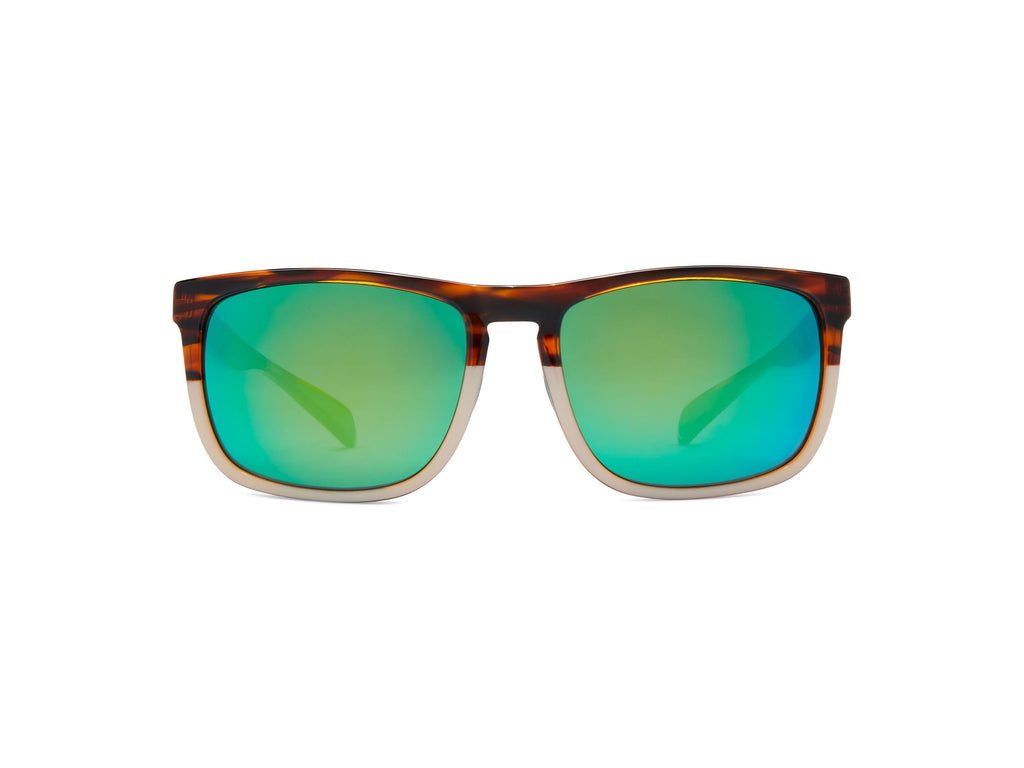 Cape - Tiger Tortoise with Cream/Brown Lens/Green Mirror - Polarized Sunglasses