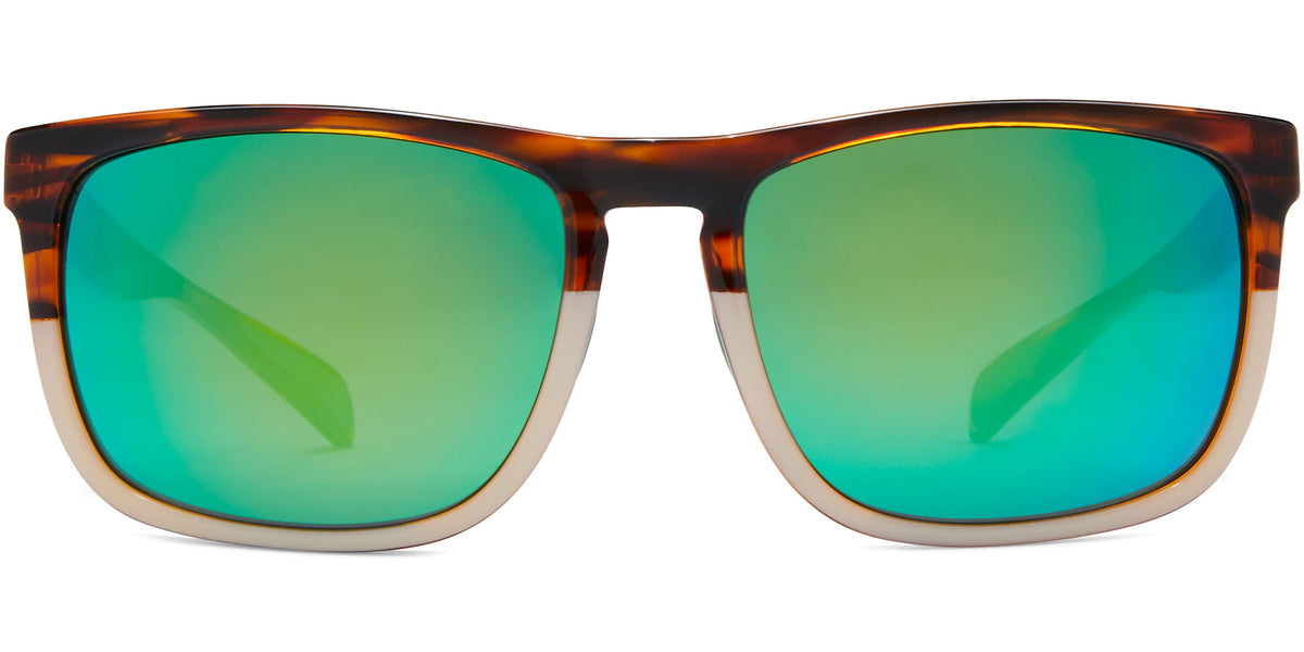 Cape - Tiger Tortoise with Cream/Brown Lens/Green Mirror - Polarized Sunglasses
