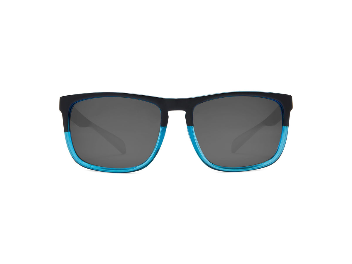 Cape - Blue Crystal with Shiny Black/Gray Lens - Polarized Sunglasses