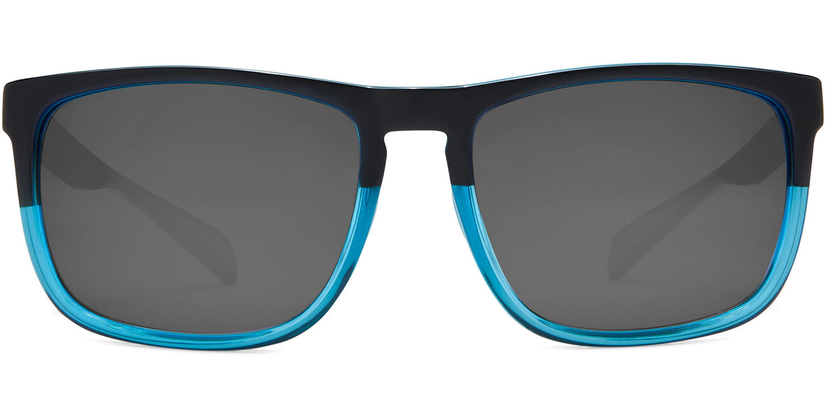Cape - Blue Crystal with Shiny Black/Gray Lens - Polarized Sunglasses