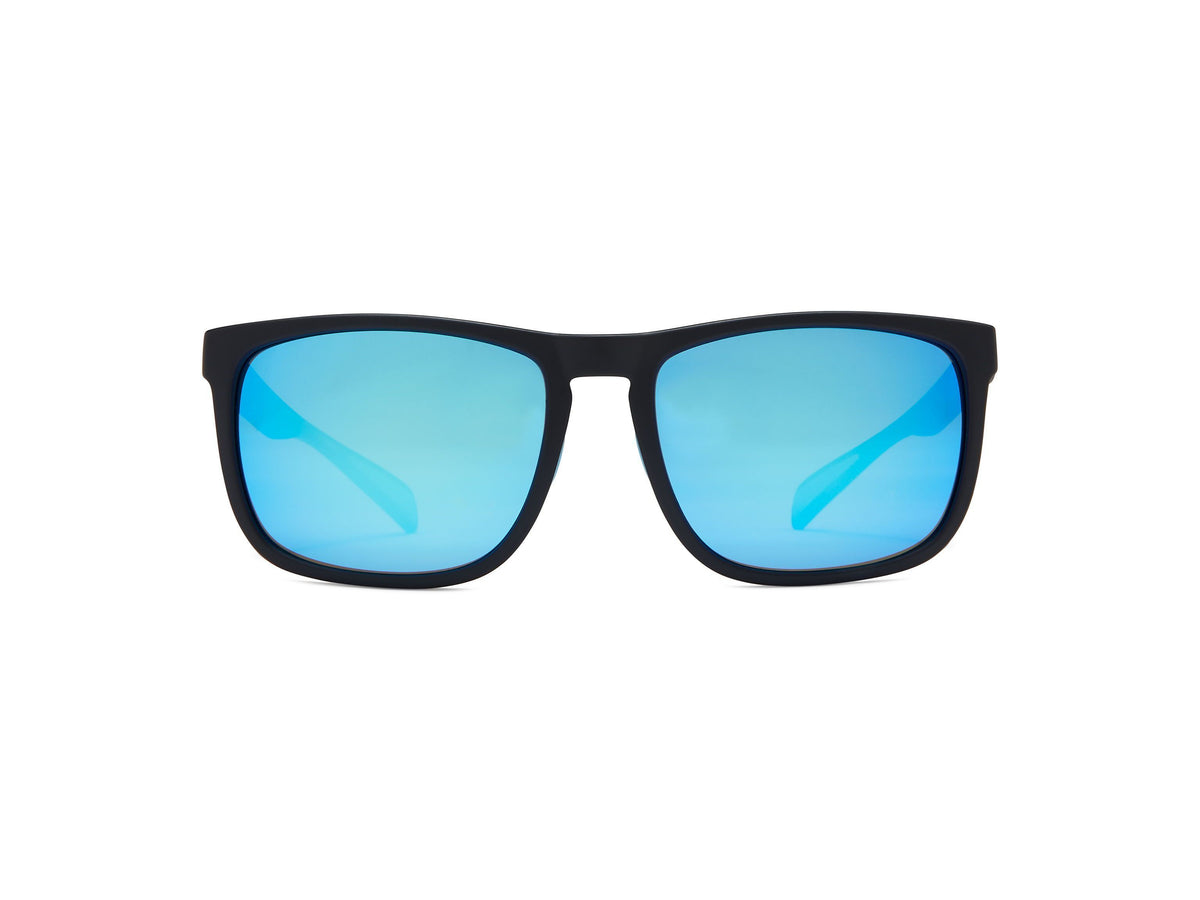 Cape - Matte Black/Gray Lens/Blue Mirror - Polarized Sunglasses