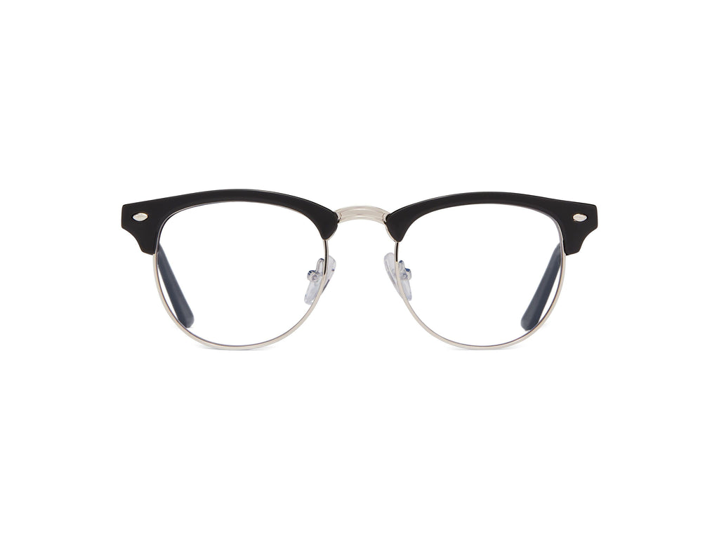 ScreenVision™ - Cameron - Silver Metal/Black - Blue Light Glasses - Zero Magnification