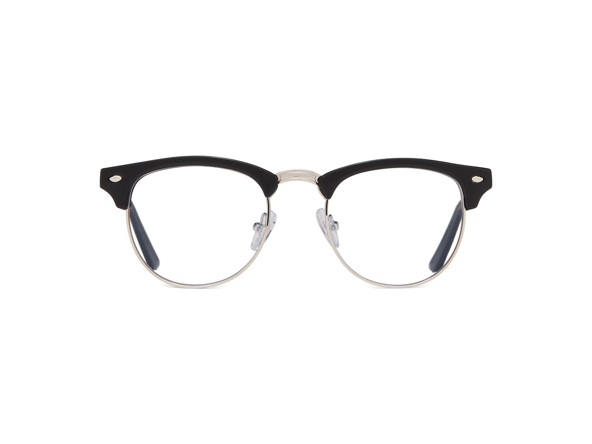 ScreenVision™ - Cameron - Silver Metal/Black - Blue Light Glasses - Zero Magnification