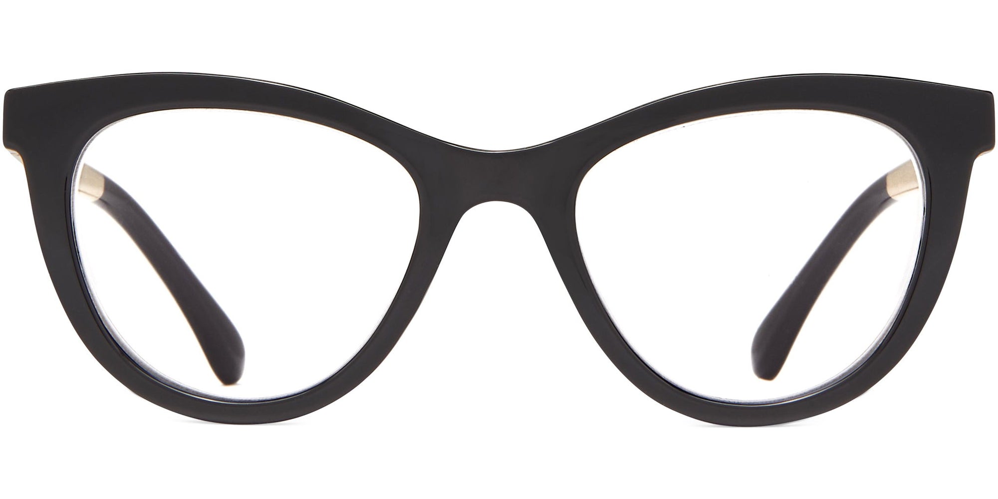 Leah - Black/Gold / 1.25 - Reading Glasses