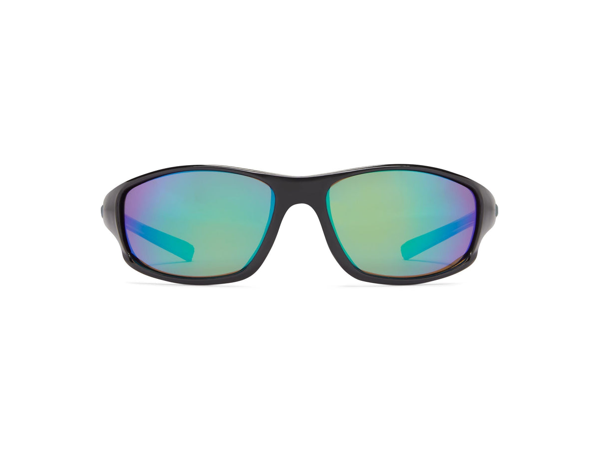 Crane Polarized - Shiny Black/Brown Lens/Green Mirror - Polarized Sunglasses