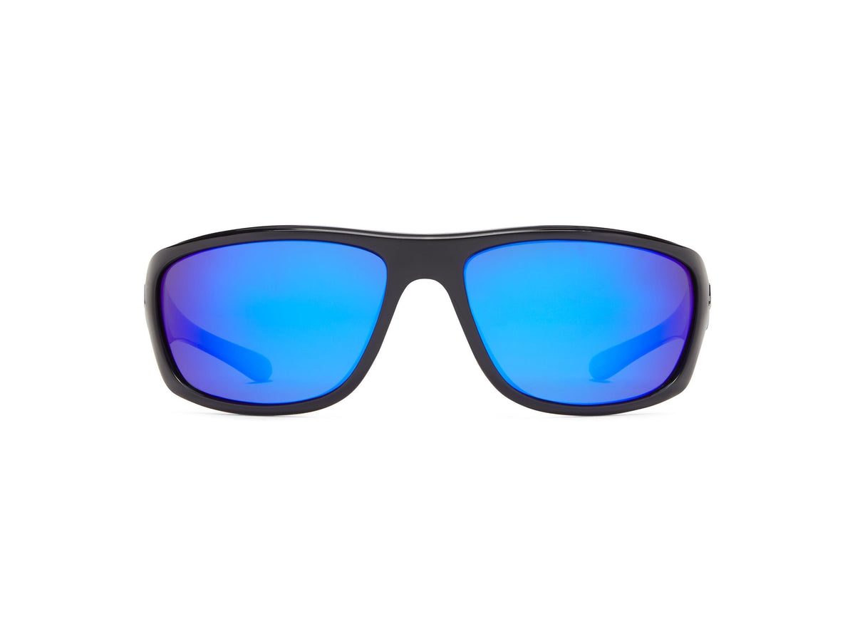 Striper - Shiny Black/Gray Lens/Blue Mirror - Polarized Sunglasses