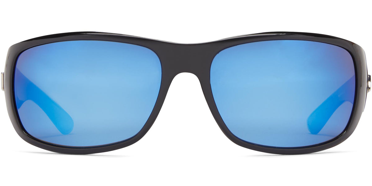 Wake - Shiny Black/Gray Lens/Blue Mirror - Polarized Sunglasses