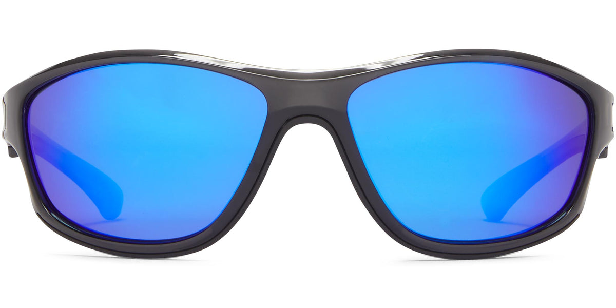 Rapid - Crystal Black/Gray Lens/Blue Mirror - Polarized Sunglasses
