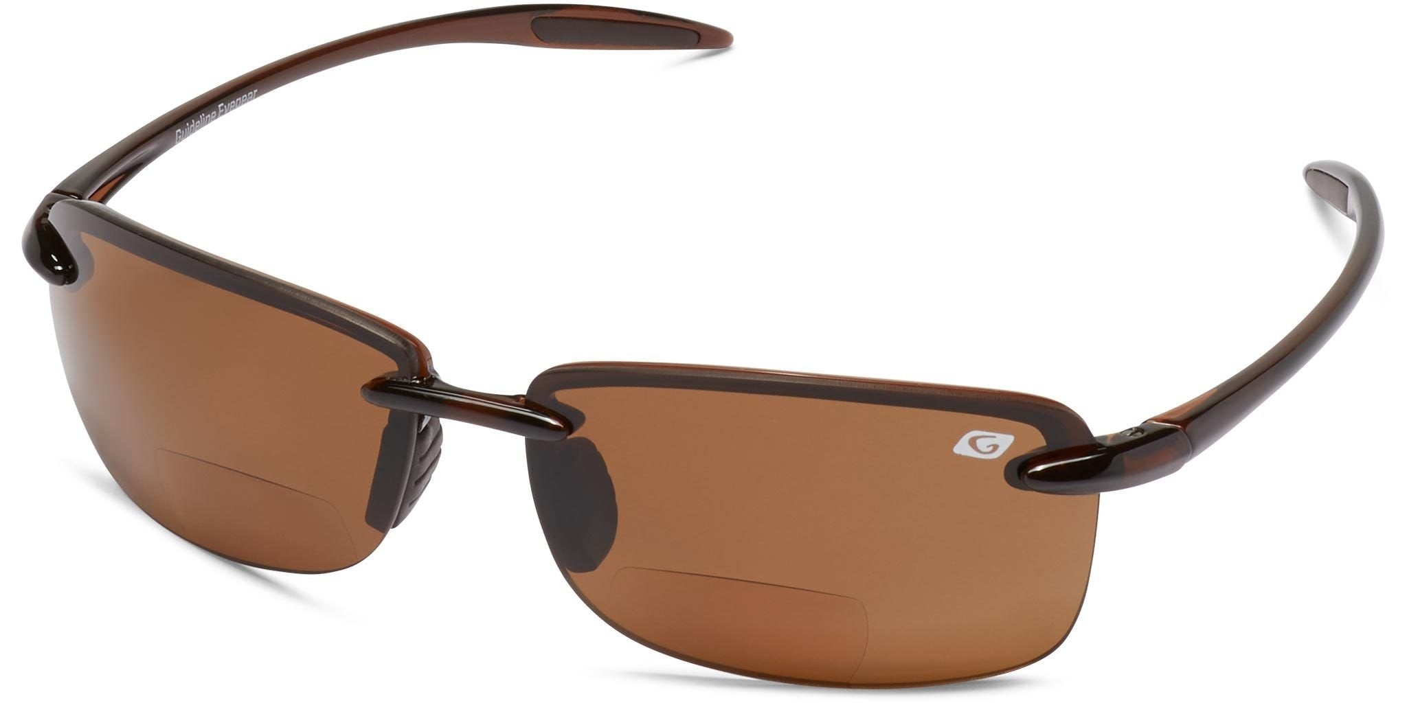 Guideline Eyegear Del Mar Polarized Bi-Focal Sunglasses - Brown +1.50