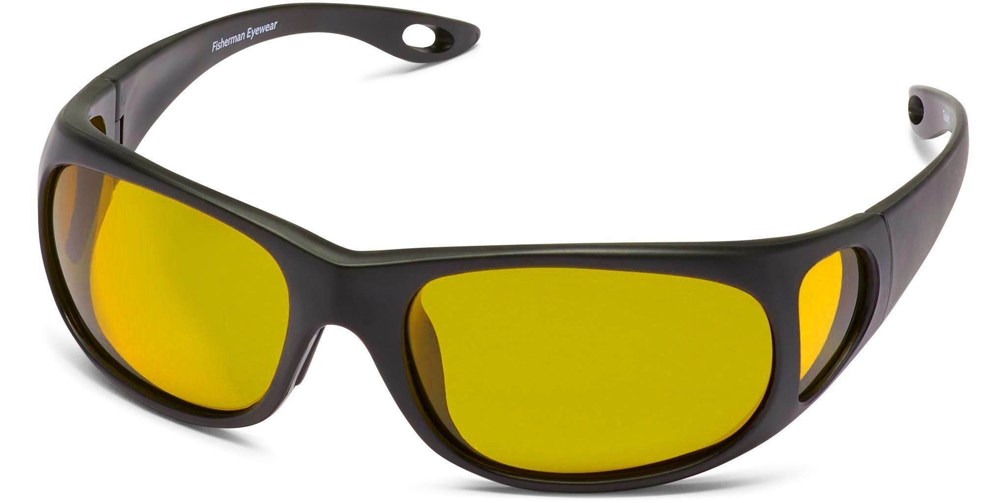 Fisherman Eyewear Grander Sunglasses - Matte Black Frame - Amber Lens
