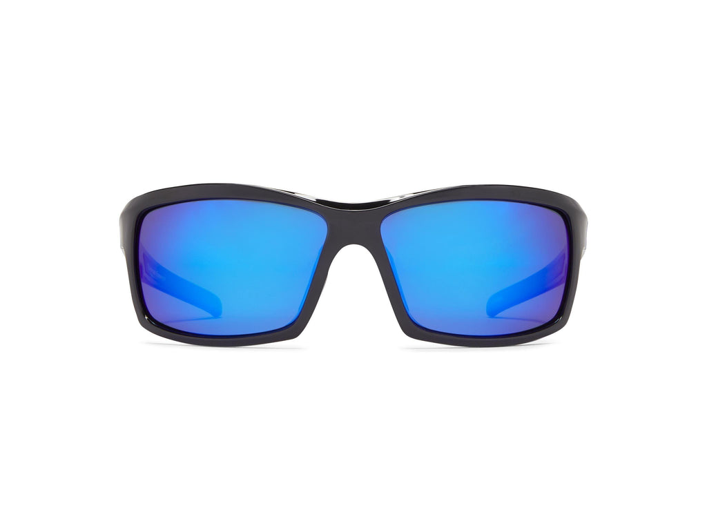 Marsh - Shiny Black/Gray Lens/Blue Mirror - Polarized Sunglasses