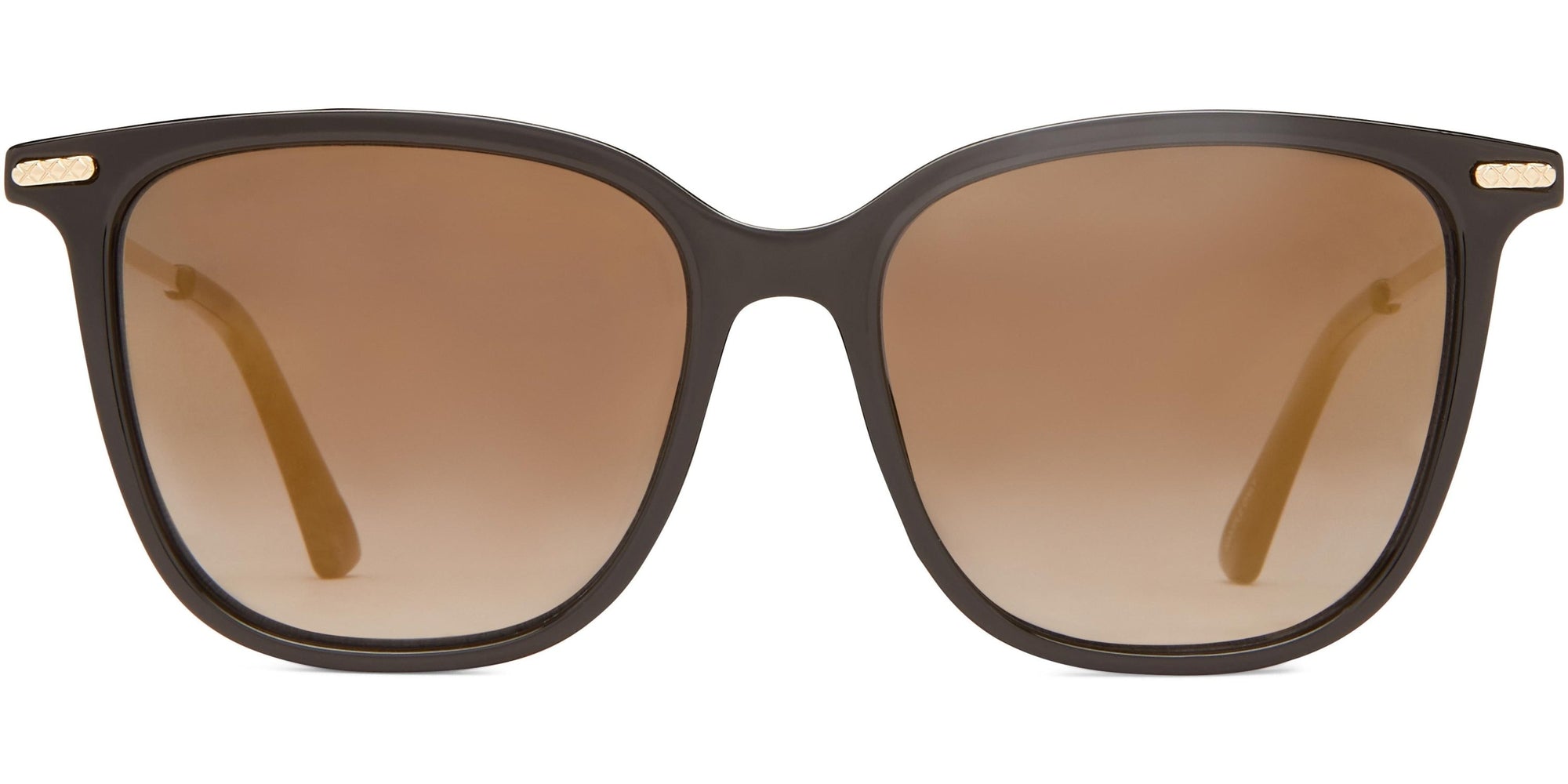 Mia - Black/Gold Metal/Brown Lens - Sunglasses