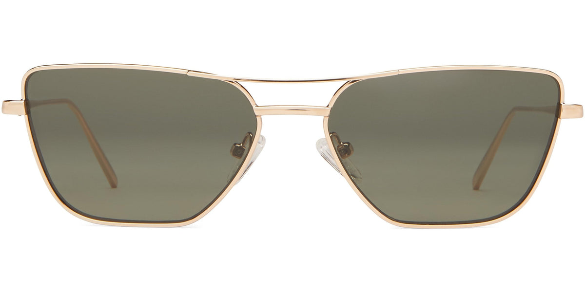 Zoe - Gold/Green Lens - Sunglasses